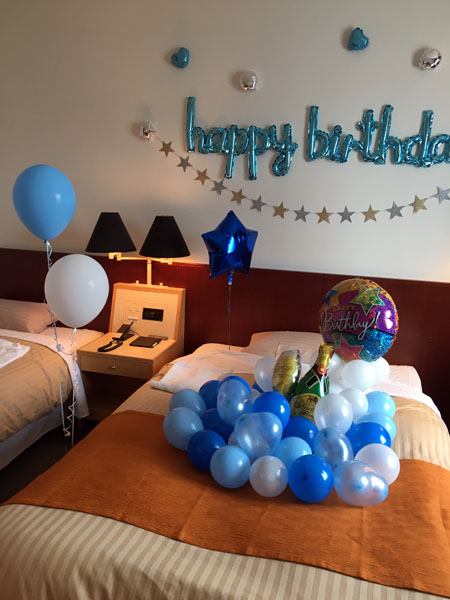 誕生日のお祝い装飾　魚津市のホテル