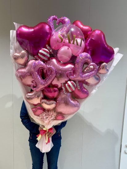 高さ130cmピンク系可愛いバルーンブーケ 富山市
